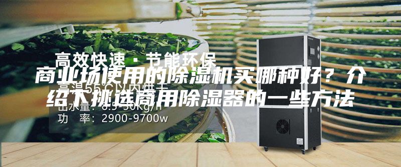 商業場使用的除濕機買哪種好？介紹下挑選商用除濕器的一些方法